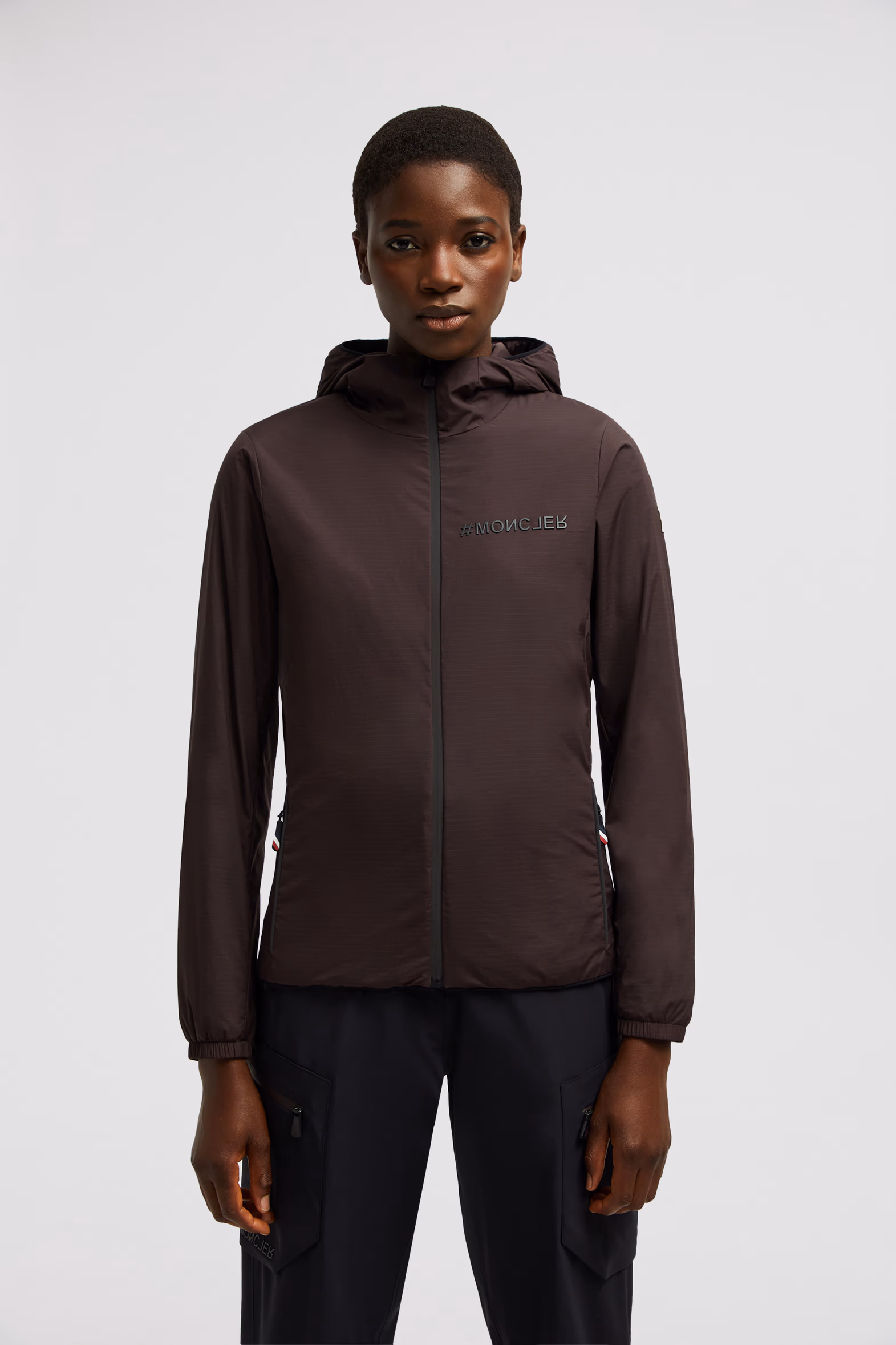 Mietres Packable Hooded Shell Jacket Women Dark Brown Moncler 3